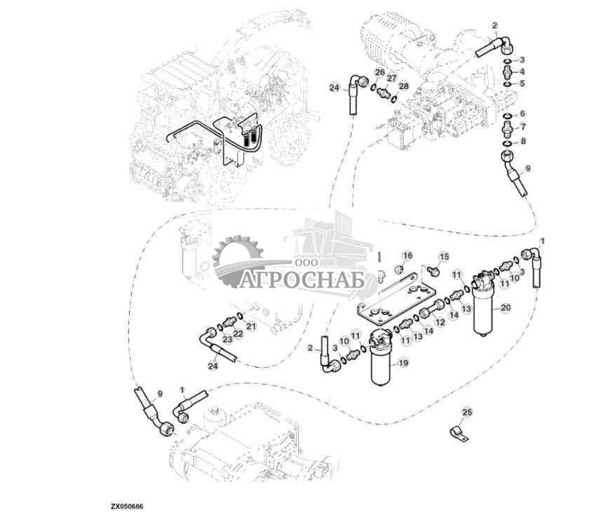 Hydraulic Lines, Transmission Oil Filter 